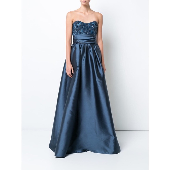 Marchesa Dresses & Skirts - NWT Marchesa Notte Blue Strapless Embellished Gown